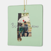 Ornement En Céramique Alabama State Photo insert and town name (Gauche)