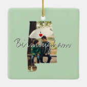 Ornement En Céramique Alabama State Photo insert and town name (Dos)