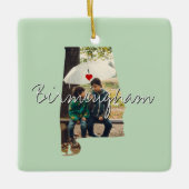 Ornement En Céramique Alabama State Photo insert and town name (Devant)