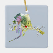 Ornement En Céramique Alaska State Photo insert and town name (Devant)