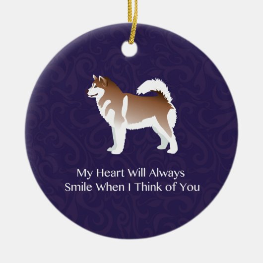 Ornement En Céramique Alaskan Malamute Dog Penser à votre conception (Devant)