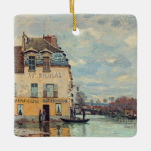 Ornement En Céramique Alfred Sisley - Inondation à Port-Marly 1872