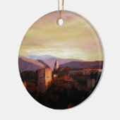 Ornement En Céramique Alhambra Grenade Espagne avec la neige a couvert (Gauche)