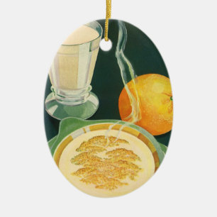 Ornement En Céramique Aliments de santé vintage, boissons, petit-déjeune