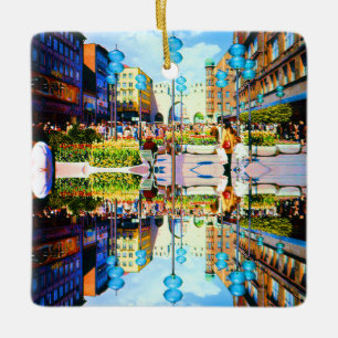 Ornement En Céramique Allemagne vintage Munich Towngate Karistor