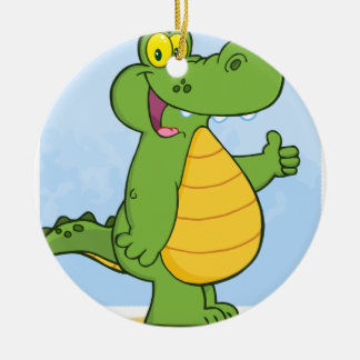 Ornement En Céramique Alligator ou crocodile de sourire