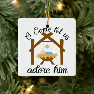 Ornement En Céramique Allons, Adorons-Le.