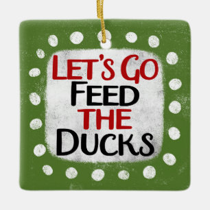 Ornement En Céramique Allons nourrir l'ornement des canards