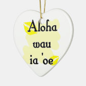 Ornement En Céramique Aloha oe d'ia de wau '- Hawaïen je t'aime (Gauche)