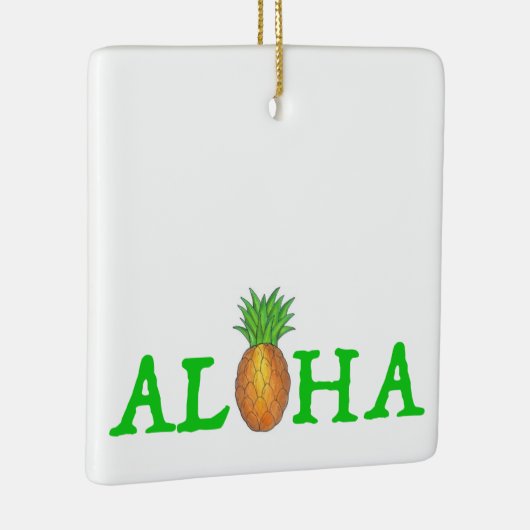 Ornement En Céramique Aloha Tropical Hawaiian Island Pineapple Hawaii (Droite)