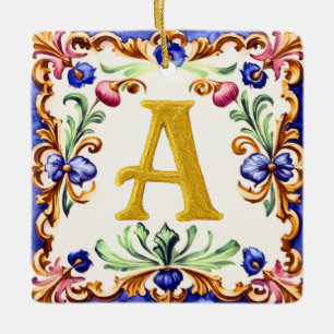 Ornement En Céramique Alphabet doré – Lettre A