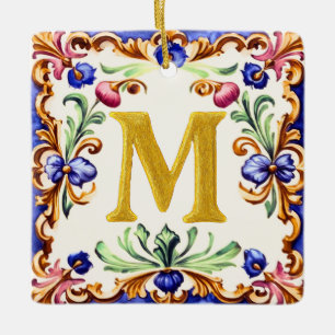 Ornement En Céramique Alphabet doré – Lettre M