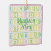 Ornement En Céramique Alphabet Personnalisé Année Nom Pink Pastels Girl (Droite)