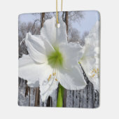 Ornement En Céramique Amaryllis blanc et neige II (Gauche)
