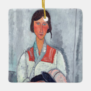 Ornement En Céramique Amedeo Modigliani - Femme tzigane avec bébé