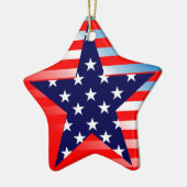 Ornement En Céramique American Flag Star (Gauche)