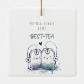 Ornement En Céramique Ami De L'Humour À Thé Meilleur Ami Joyeux Annivers (Dos)