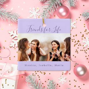 Ornement En Céramique Amis de la vie violet nom photo gardien