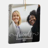 Ornement En Céramique Amis Double face Cursus de script superposer photo (Droite)