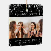 Ornement En Céramique Amis pour toujours noir argent photo parties scint (Droite)