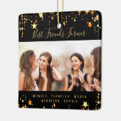 Ornement En Céramique Amis pour toujours noir or étoiles photo (Gauche)