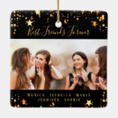 Ornement En Céramique Amis pour toujours noir or étoiles photo (Dos)