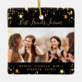 Ornement En Céramique Amis pour toujours noir or étoiles photo (Devant)