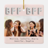 Ornement En Céramique Amis pour toujours or rose argent BFF photo (Dos)