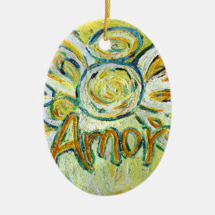 Ornement En Céramique Amor Angel Word (Espagnol "Amour")