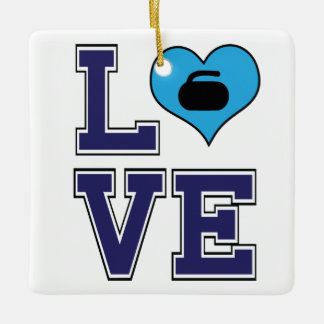 Ornement En Céramique Amour personnalisé Curling Sport Noël
