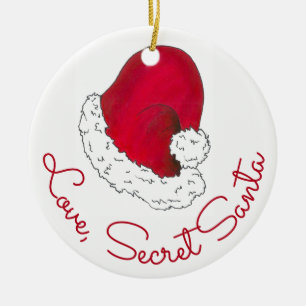 Ornement En Céramique Amour, Secret Père Noël Joyeux Noël Noël Noël Noël