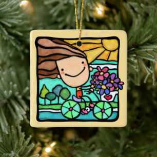 Ornement En Céramique Amours Personnalisables Vélos Équitation Vélo Fill