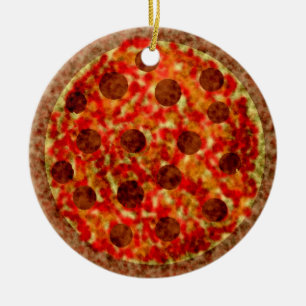 Ornement En Céramique Amusant Italien Américain Pizza Ornament de Noël