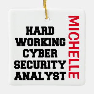 Ornement En Céramique Analyste de sécurité informatique au travail achar