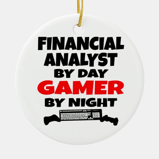 Ornement En Céramique Analyste financier Gamer (Devant)