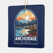 Ornement En Céramique Anchorage Alaska Travel Art Emblem (Gauche)