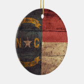 Ornement En Céramique Ancien drapeau de la Caroline du Nord en bois ; (Droite)