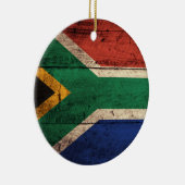 Ornement En Céramique Ancien drapeau en bois d'Afrique du Sud (Droite)