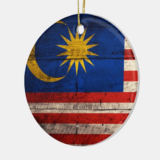 Ornement En Céramique Ancien drapeau en bois de Malaisie (Gauche)