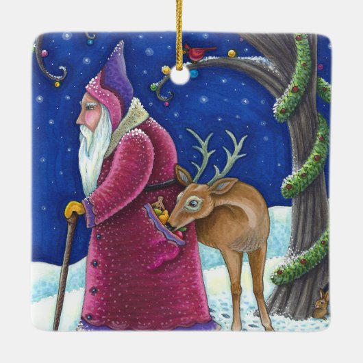 ORNEMENT EN CÉRAMIQUE ANCIEN MONDE BELSNICKLE & HUNGRY REINDEER, NOËL (Dos)