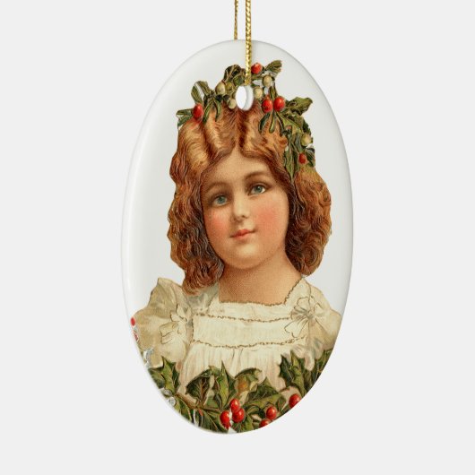 Ornement En Céramique Ancien Noël, Fille (Droite)