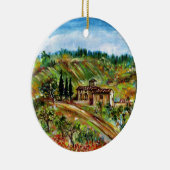 ORNEMENT EN CÉRAMIQUE ANCIENNE FERME EN PAYSAGE TOSCANE (Droite)