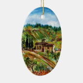 ORNEMENT EN CÉRAMIQUE ANCIENNE FERME EN PAYSAGE TOSCANE (Droite)