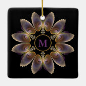 Ornement En Céramique Ange Abstraite ailes Mandala Monogramme fractal (Dos)