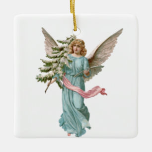 Ornement En Céramique Ange blanc de l'ornement de Noël