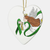 Ornement En Céramique Ange de conscience "de ruban vert" (Gauche)