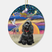 Ornement En Céramique Ange de Noël - Cocker (noir) (Gauche)