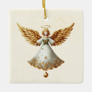 Ornement En Céramique Ange de Noël personnalisé