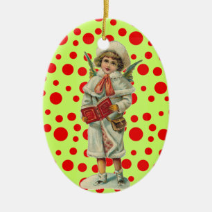 Ornement En Céramique Ange de Noël Vintage