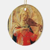 Ornement En Céramique ANGE MUSICAL EN ROUGE ET OR Ruby Pierre Gem (Gauche)